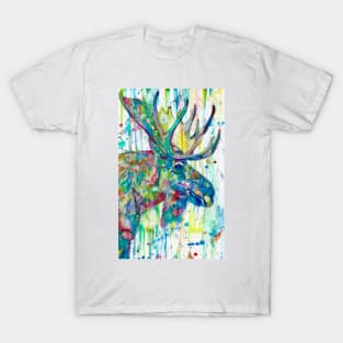 MOOSE watercolor portrait T-Shirt